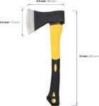 2 Pack 15 Inch Chopping Axe, Camping Axe with Rubber Cover, Forged Carbon Steel Heat Treated Blade and Fiberglass Shock Reduction Handle, Outdoor Camping Hatchet for Wood Splitting and Kindling