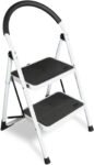 2 Step Ladder, Ergonomic Folding Stool with Anti-Slip Pedal, Step Stool with Padded Handle for Kitchen, Household, Offices,Party Decoration,400lbs Capacity, ,