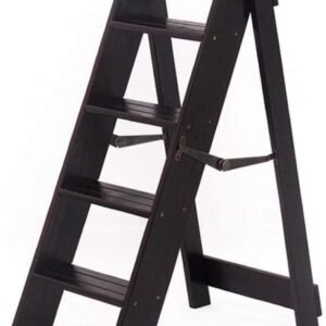 Wooden Stool Chair with Folding Ladders, 5 Steps, Stepladder Shelf for Stepladder/Stepladder Chairs