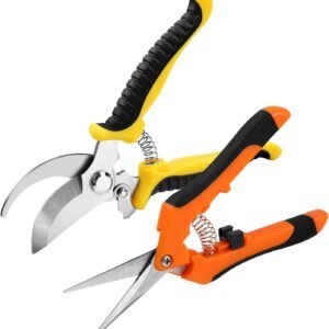 2 Pack Pruning Shears, Garden Shears, Stainless Steel Pruning Shears for Gardening, Garden Clippers, Gardening Tools Scissors with Soft Grip Handle