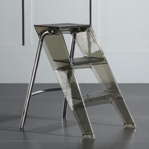 Step Stools for Adults, 3 Step Ladder Folding Step Stool, Folding Stools for Adults Portable, Acrylic 3 Step Ladder, with Ladder and Stool