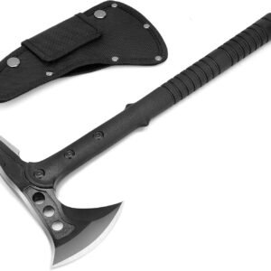 Camping Axe, Survival Throwing Hatchet with Sheath, Tactical Tomahawk with Spike, Nylon Fiber Handle for Outdoor Survival Hiking Camping