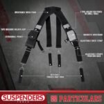 Tool Belt Suspenders for Men, Construction Tool Belt, Heavy Duty Work Suspender Tool Belt with Magnetic Wristband and Large Moveable Phone Holder